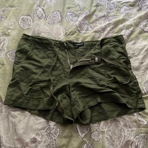 Green Linen Shorts